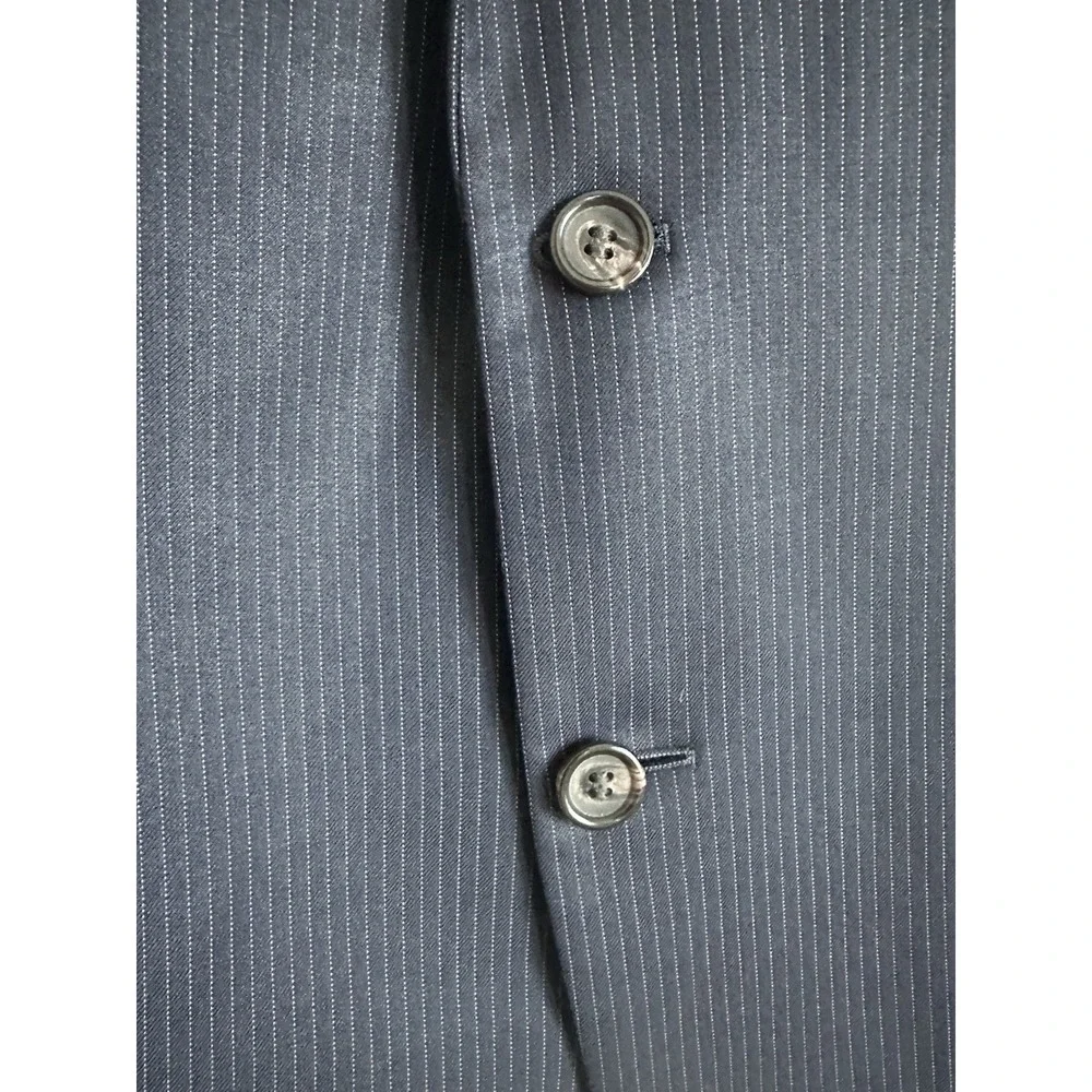 Lauren‎ Ralph Lauren 100% Wool Jacket Mens 48R Navy Pinstripe Blazer Sport Coat